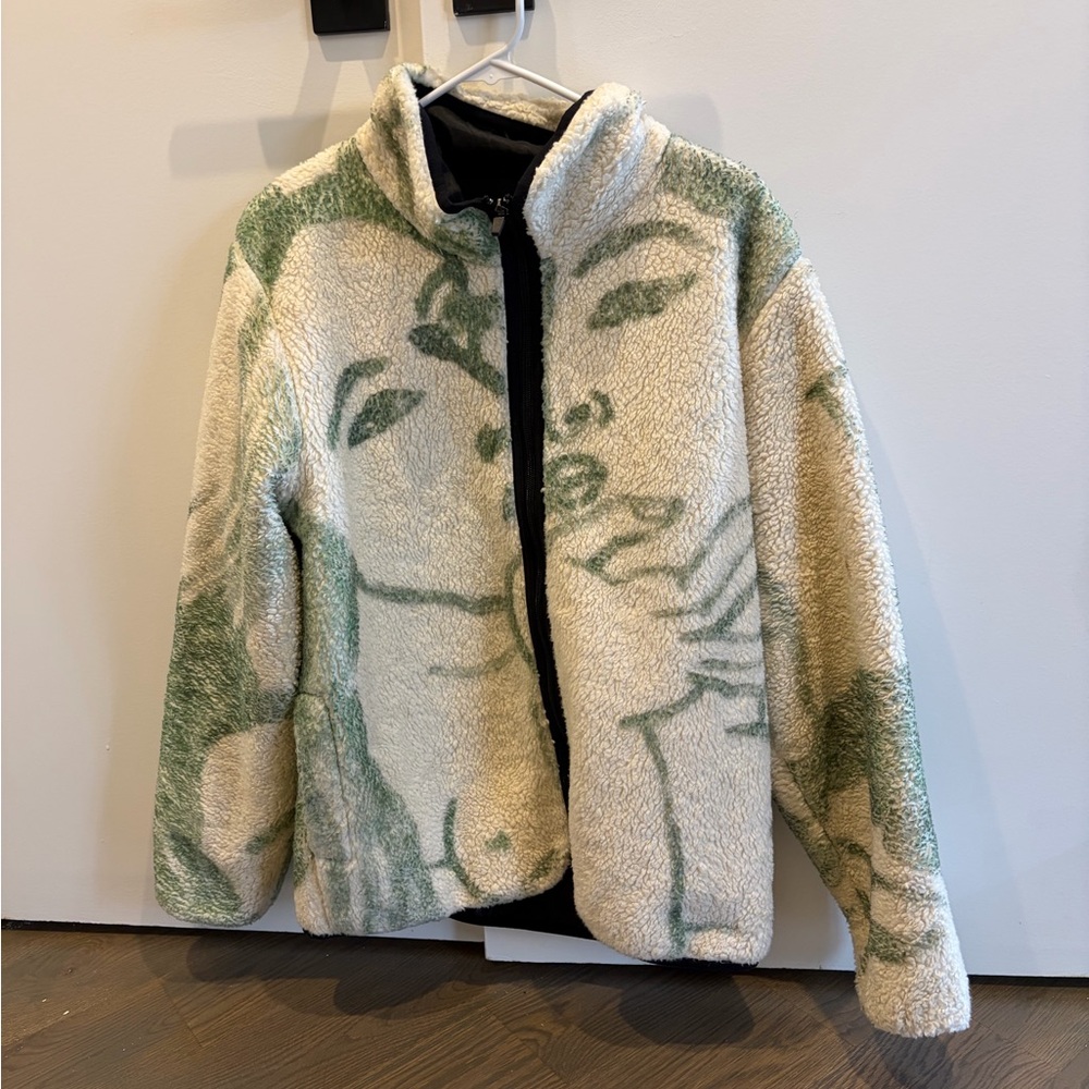 Carne Bollente Green and Cream Fleece Jacket